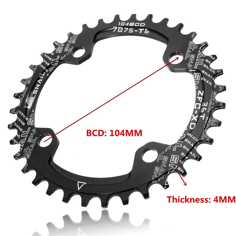 SNAIL 32T-52T MTB Bike Chainring 104BCD Narrow Wide Bicycle Sprocket Chainwheel