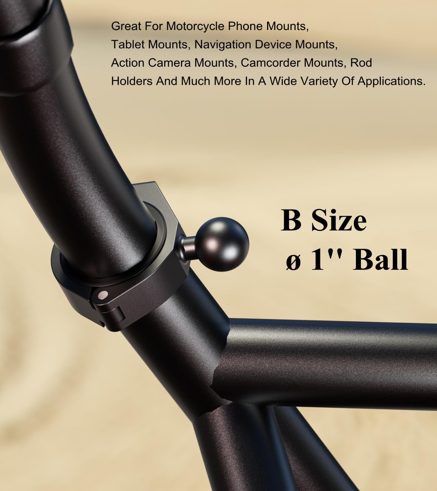 1» Ball Large Bar Clamp Mount for 1.5»-2» Round Rails & ATV UTV Roll Cages