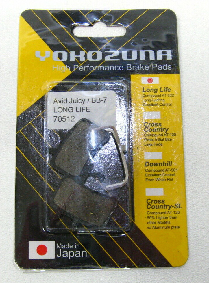 Yokozuna Brake Pads for Avid BB-7 and others Long Life AT-522 One Pair