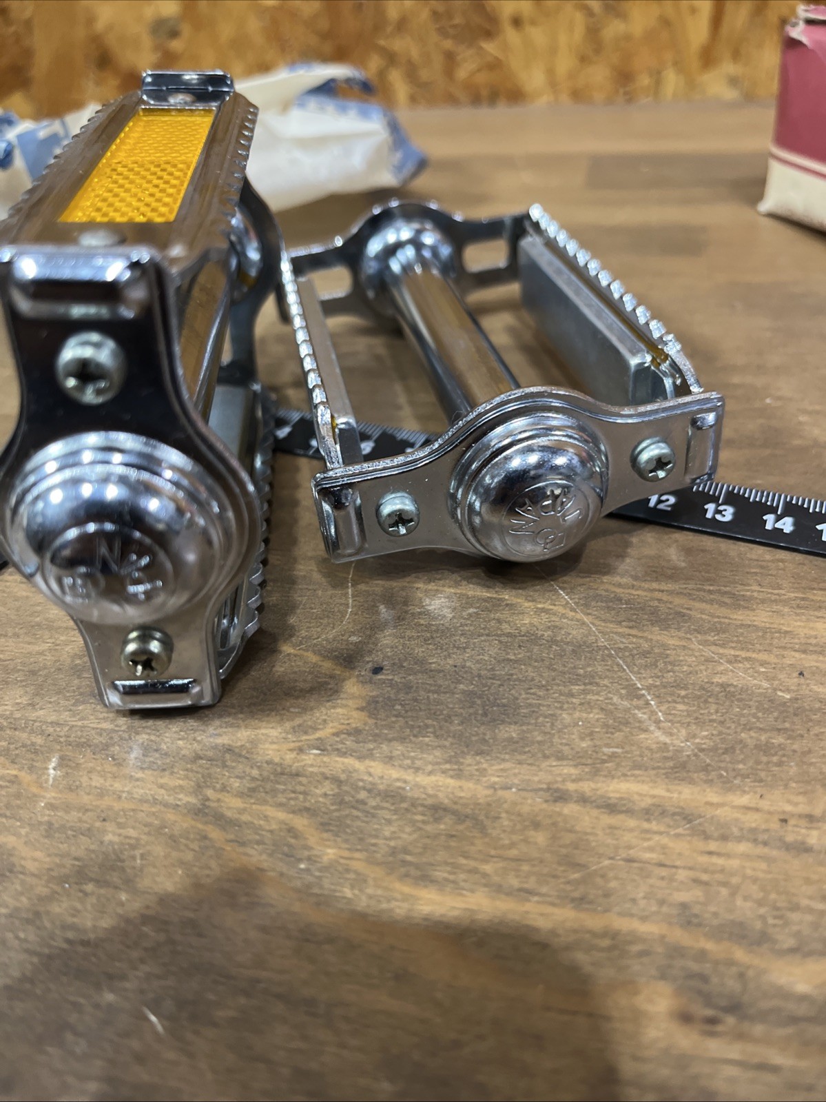 Vintage Steel KKT NOS Pedals 9/16 in Very nice condition Bicycle JAPAN Cateye