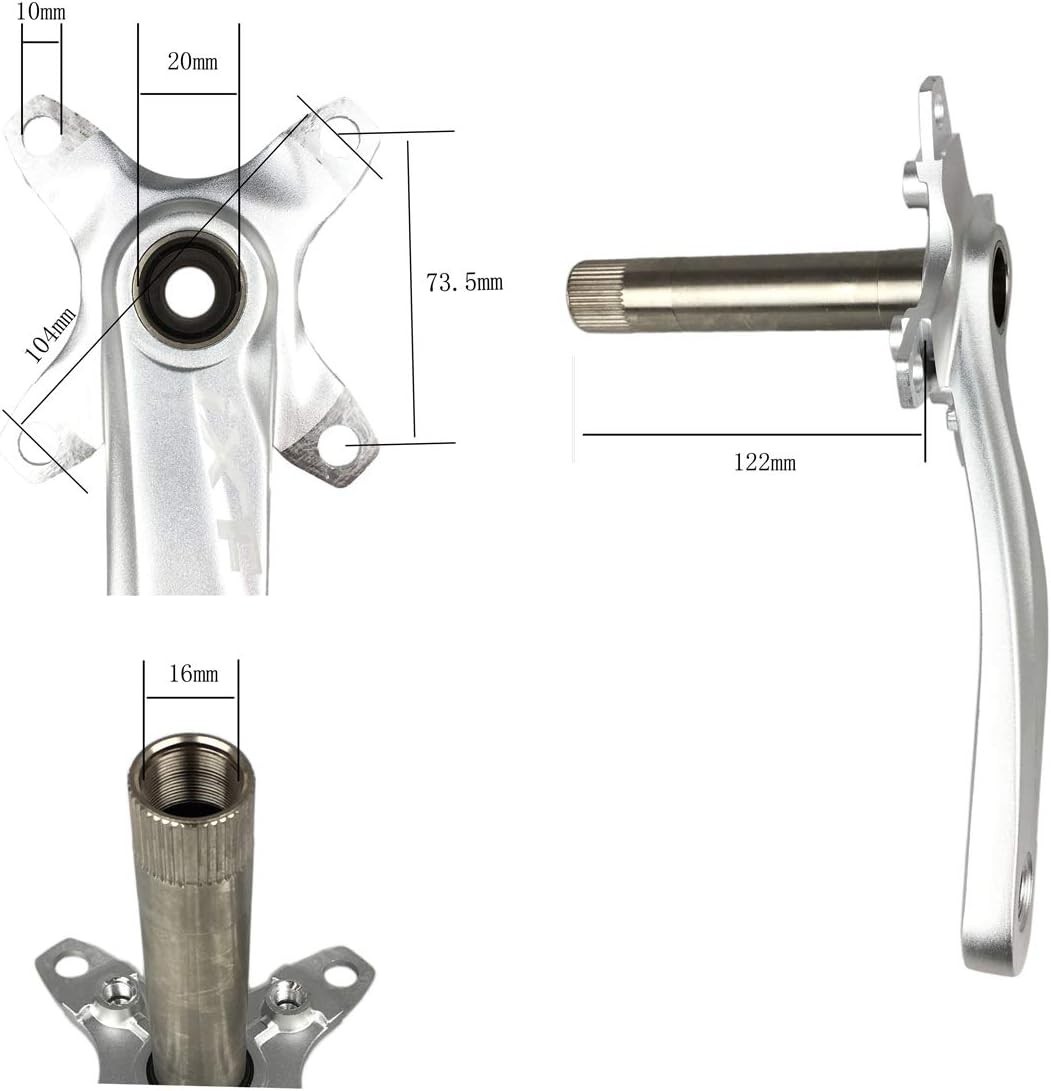 104 BCD Mountain Bike Crankset with Bottom Bracket – Unisex