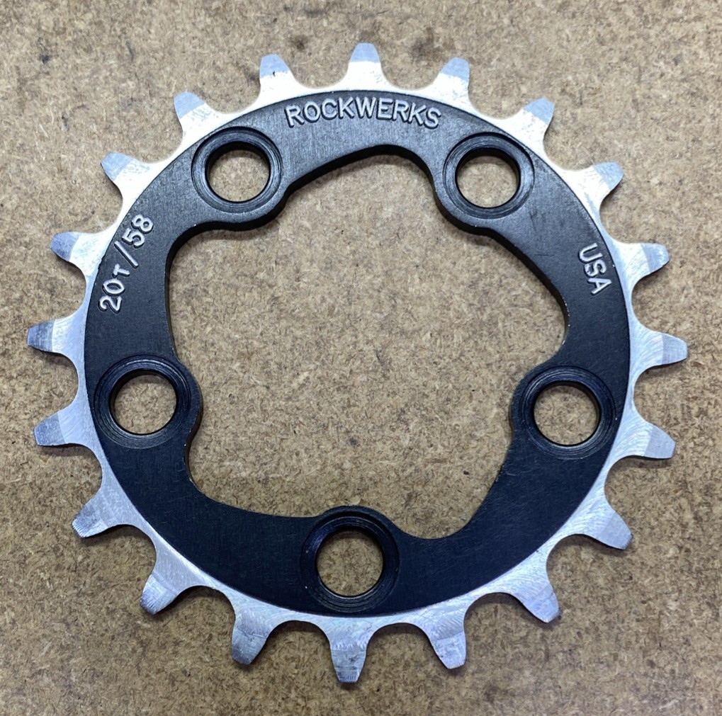 NOS Rockwerks 20t 58mm BCD Chainring USA CNC Aluminum Vintage MTB Touring Triple