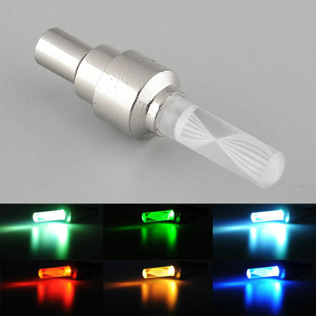 (ONE) LED VALVE CAP STEM Bike Bicycle Mountain Wheel tire kids Motion Neon Light