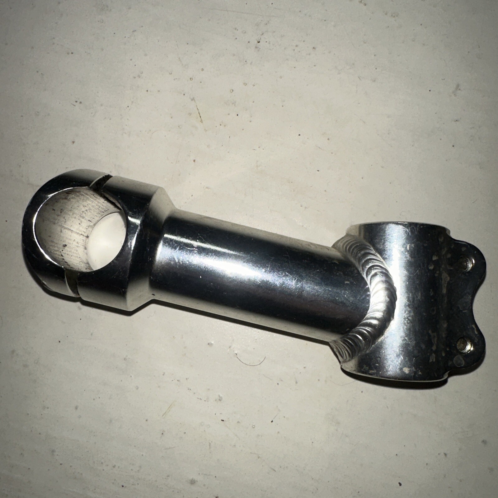 Vintage Bicycle bike stem 105 mm +/-5 degrees 1 1/8th” 25.4 mm Silver Threadless