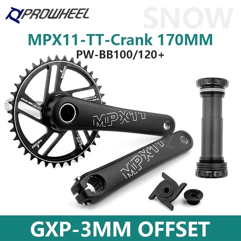 Snow Bike Crankset 170mm 30/32/34/36/38/40/42T with Sprockets Bottom Bracket BB