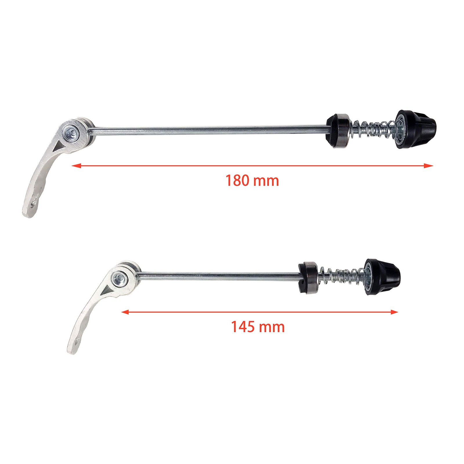 Bike Wheel Hub Skewers Quick Release Clip Lever Axle 145mm 180mm Pair for Bicycl