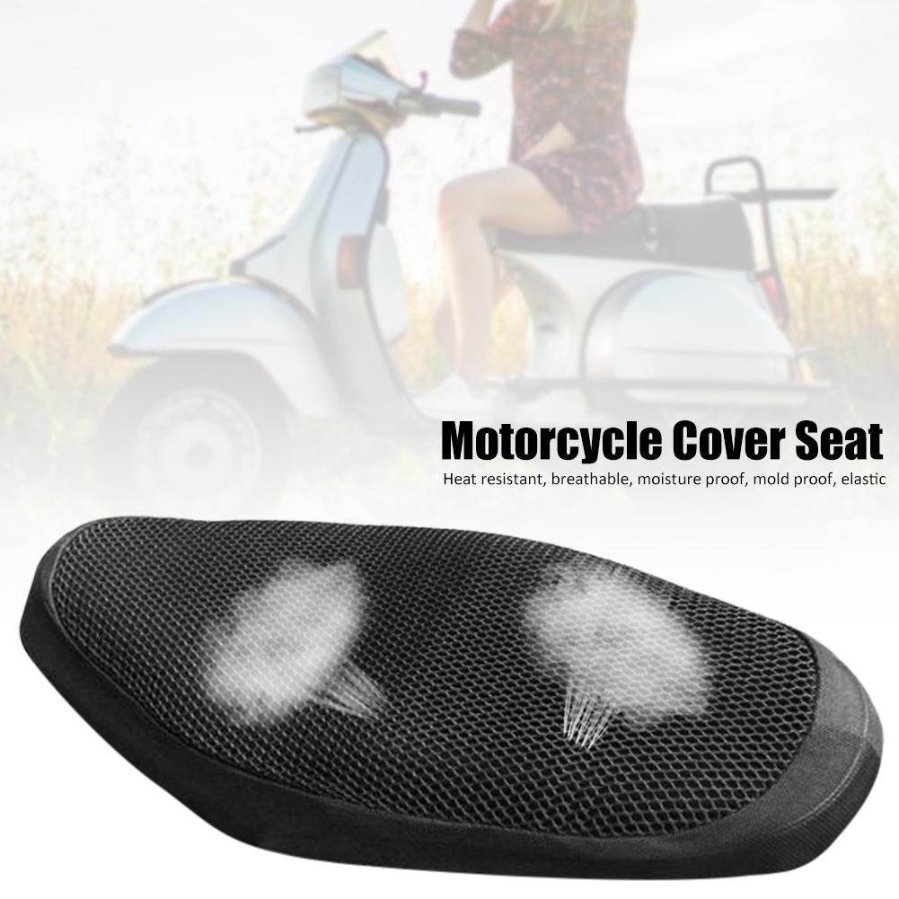 Cooling Motorcycle Seat Cover 3D Mesh Protector Cushion Breathable Sunscreen Mat