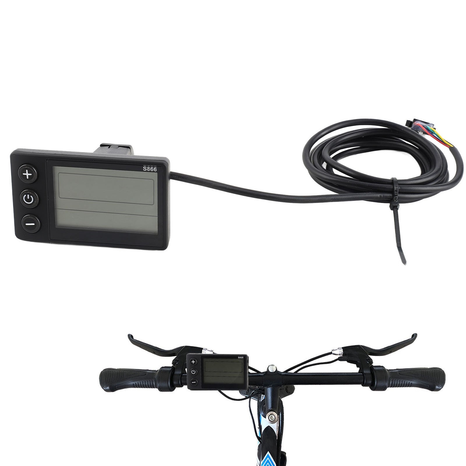 S866 E-Bike LCD Display UART Protocol IP65 Waterproof Large Screen for Scooter