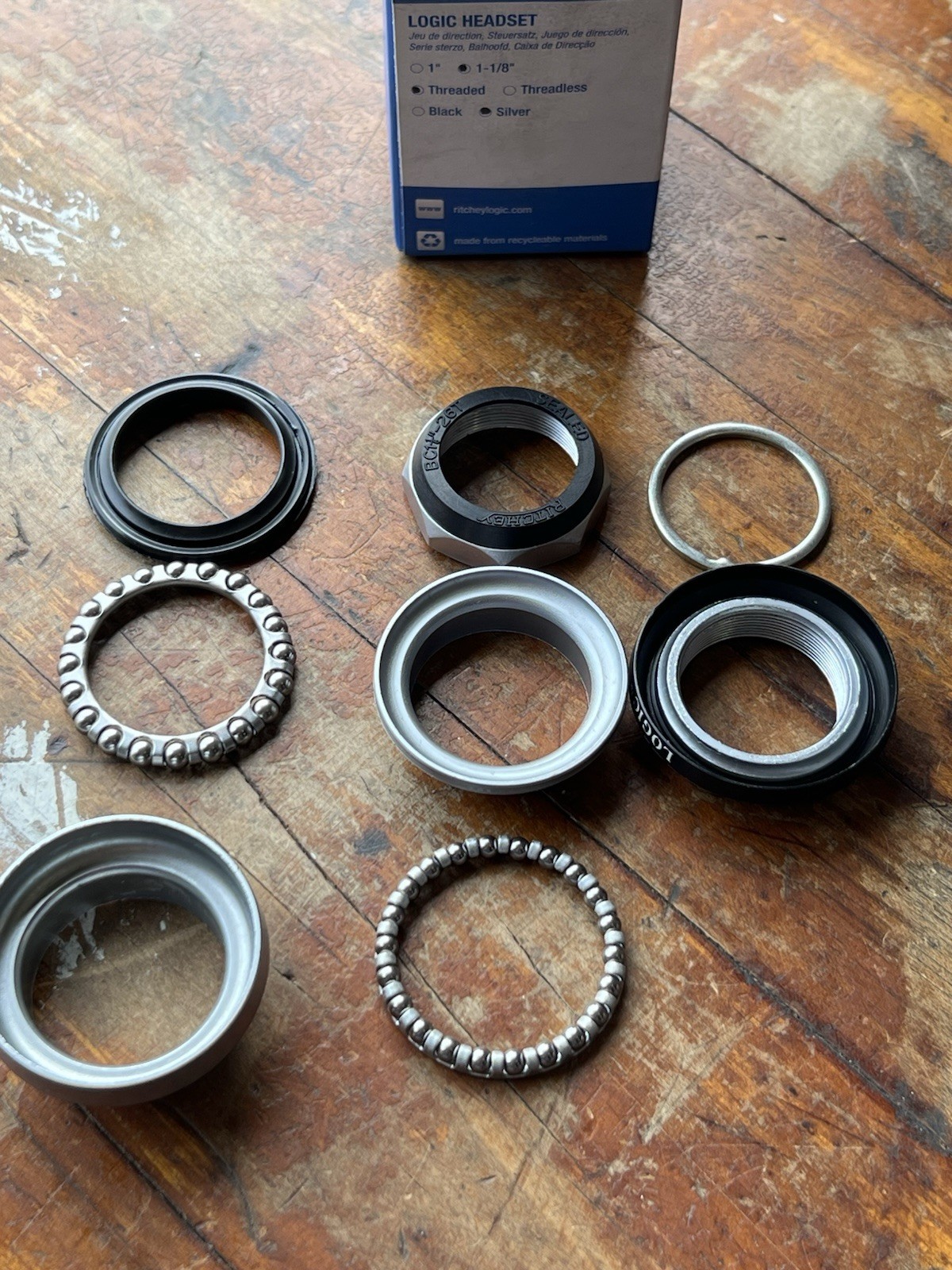 NOS vintage Ritchey Logic – 1 1/8″ Threaded Headset EC34/28.6 EC34/30 Silver
