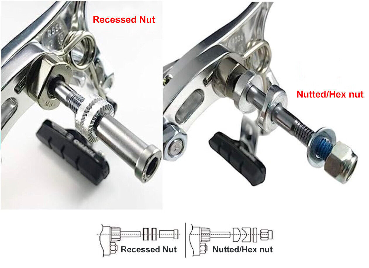 Tektro R369 Bike Barke Long Reach 53-73mm Front / Rear or Pair -NUTTED(Hex nut)