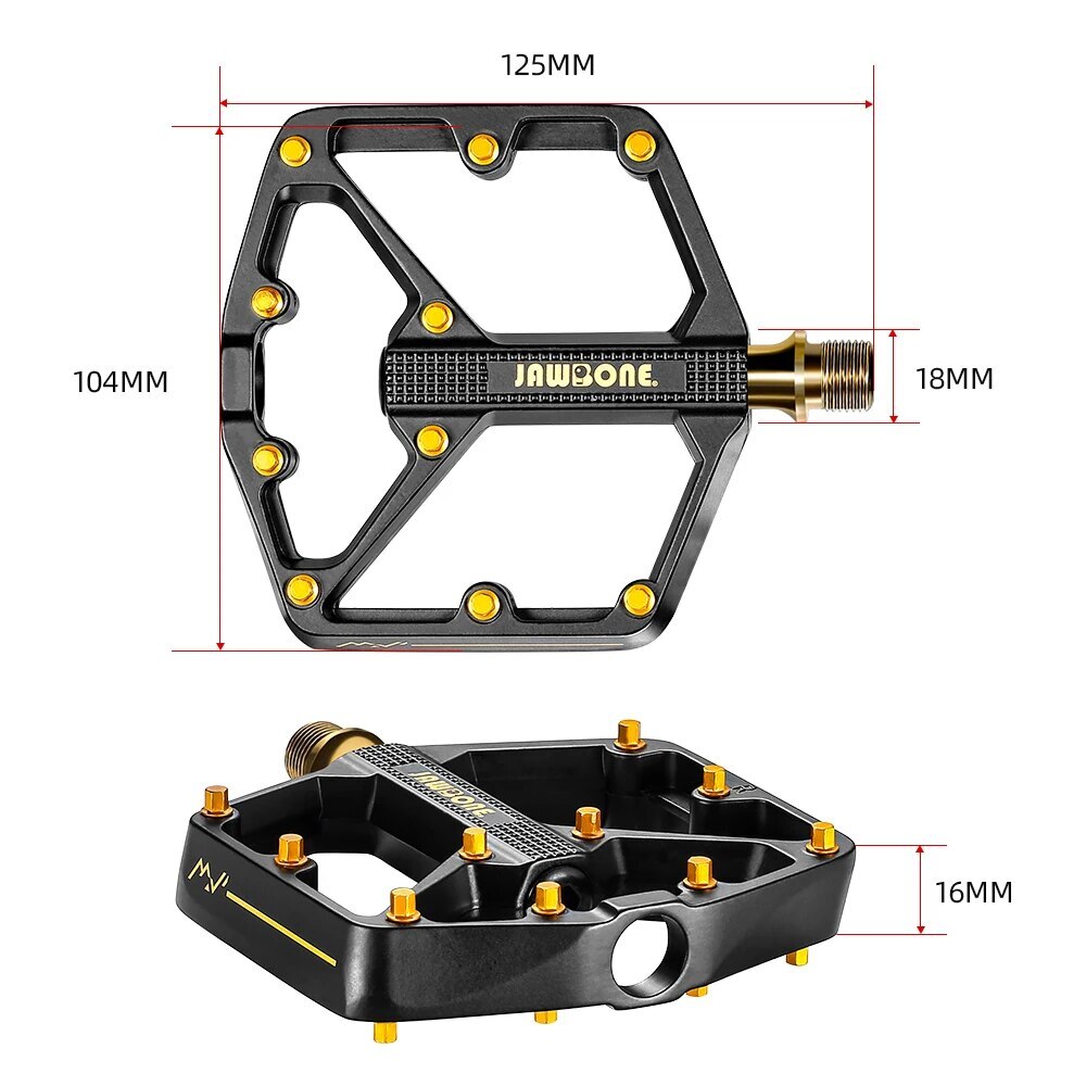 Mountain Bike Pedals MTB Flat Platform Pedal Aluminum 9/16 in DU Sealed Bearing