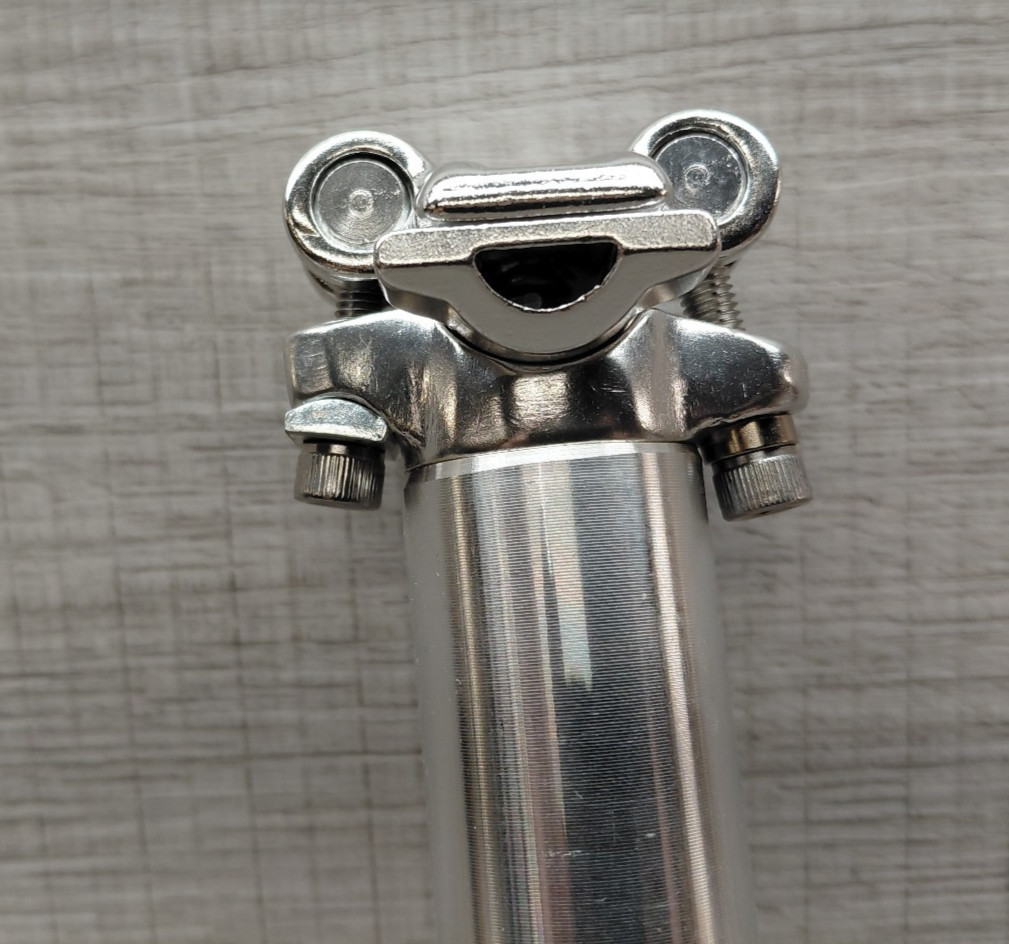Vintage Kalloy Alloy 2-Bolt Micro Adjustable Bike, Bicycle 31.6 mm 400mm Silver