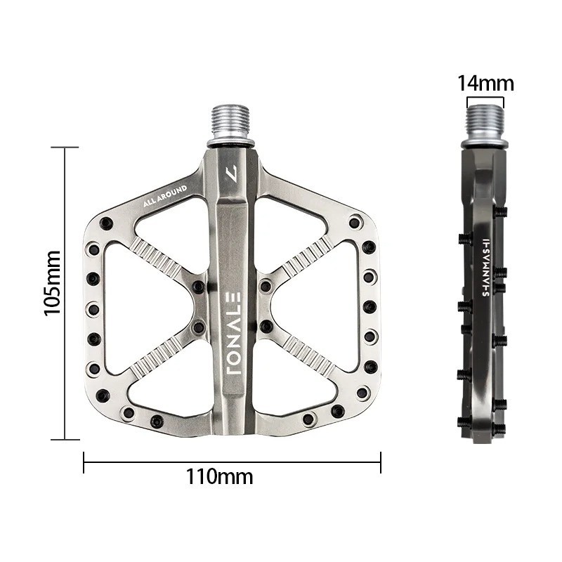 MTB Bike Pedals Brown CNC Aluminum Alloy Polished 3 Bearings Pedal Road Mountain