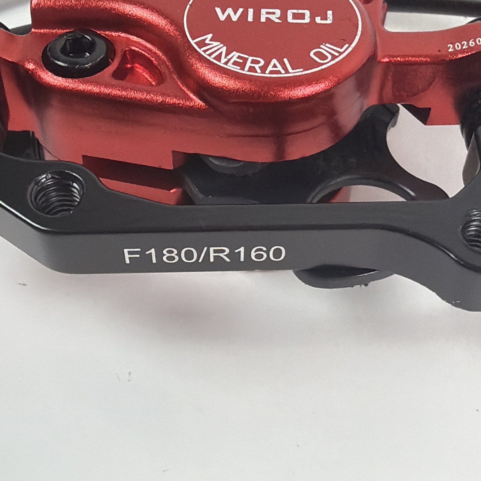 WIROJ Mountain Bike Hydraulic Disc Brake Set Red Mineral Oil 160