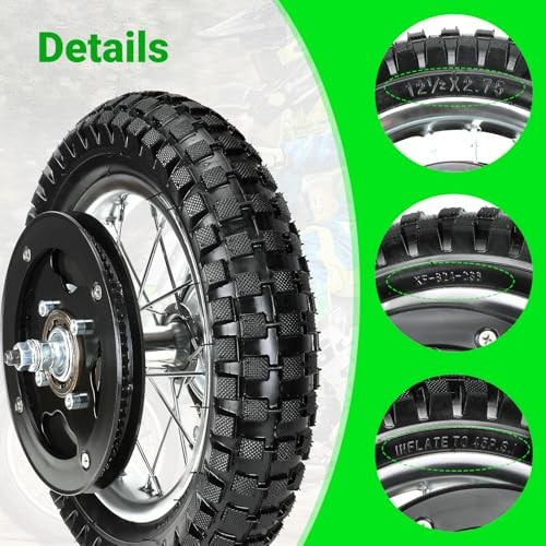 12-1/2 x 2.75 12.5×2.75 Rear Wheel Assembly Replacement for Razor MX350 MX400