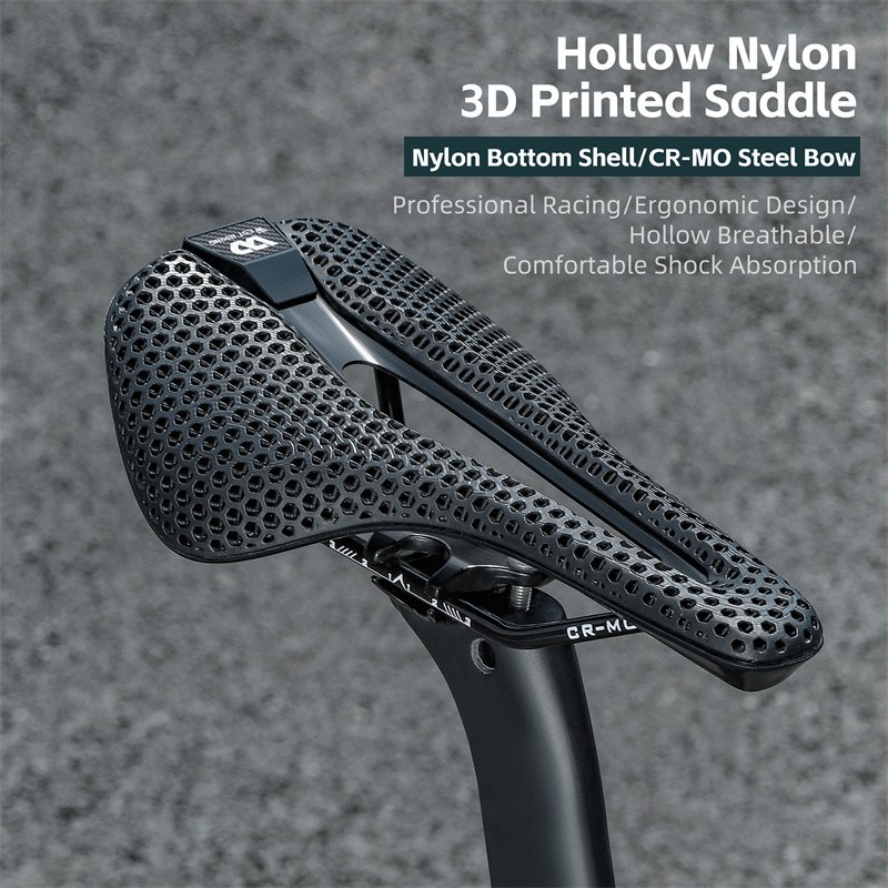 WEST BIKING 3D Printed Nylon Bicycle Saddle Cr-Mo Steel Bow Bike Seat Cushion