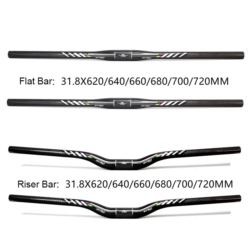 Full Carbon Fiber mtb Bike Handlebar Bicycle Flat Riser Bar 31.8mm 120g Glossy
