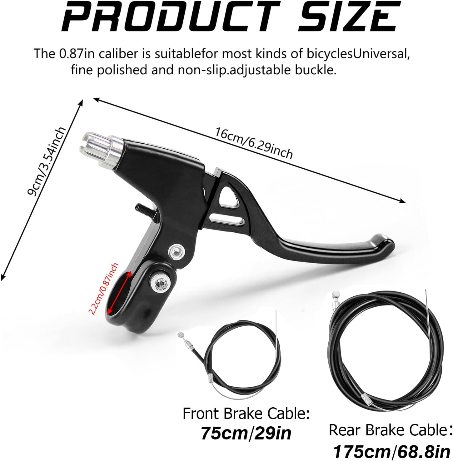 Bike Brake Set, Front & Rear C Caliper Brake Kit, Bike Brake Pads, C Shape Brake
