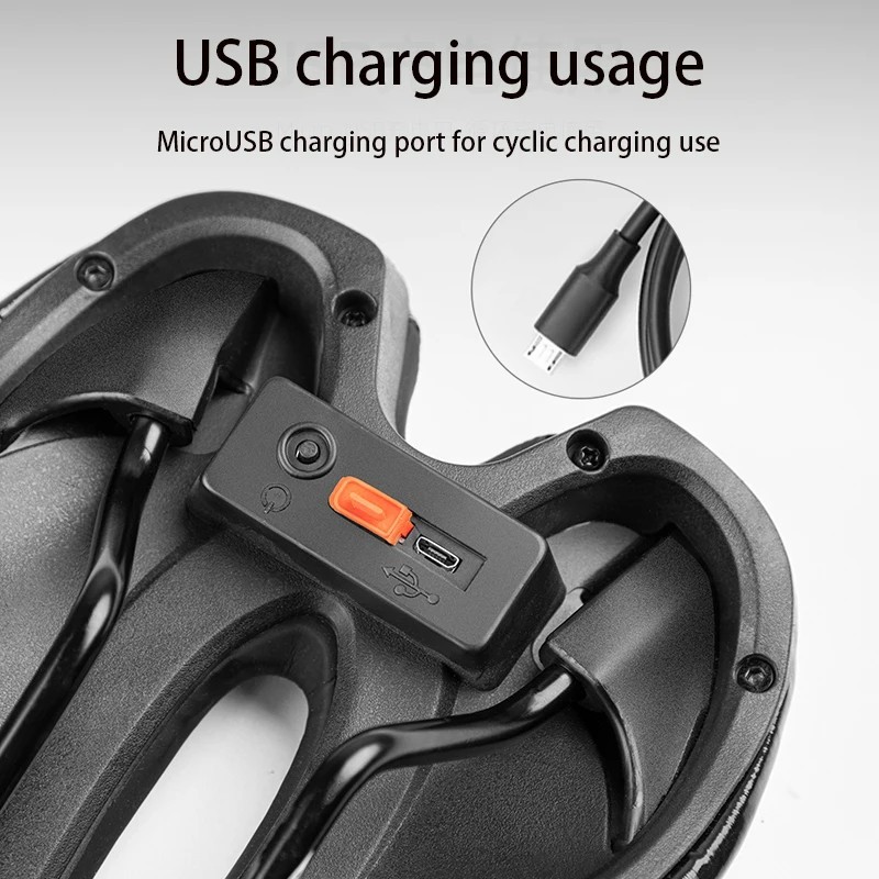 Bicycle Saddle with Dual Tail Lights USB charging PLSELIS MTB Road Bike