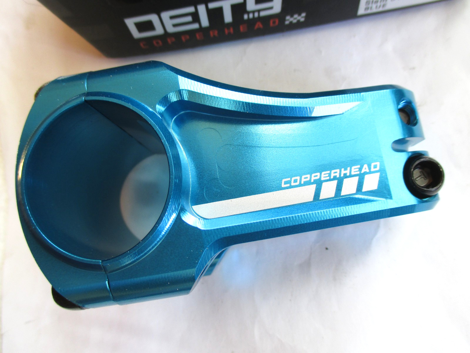 New Deity Copperhead Bike Stem, Blue, 31.8mm x 50mm Length