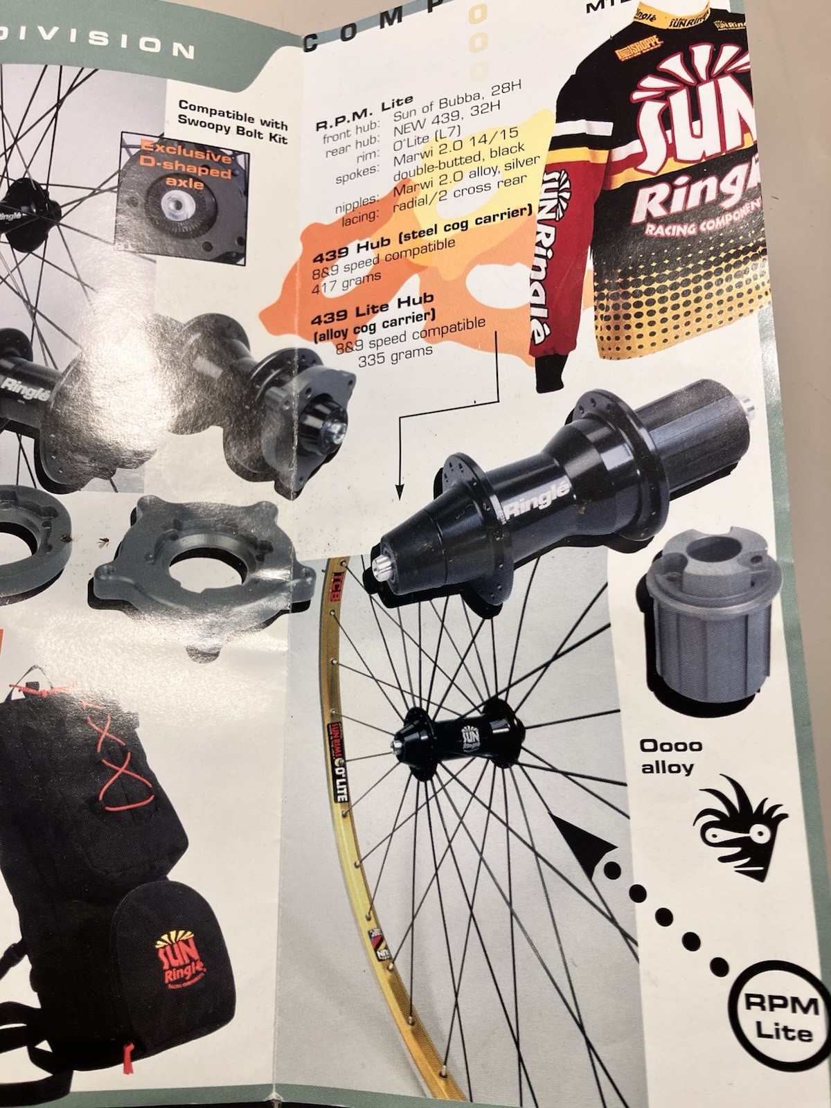 Vintage Sun Ringle MTB Hubset 28h/32h Alloy Freehub Body W/original pamphlet!