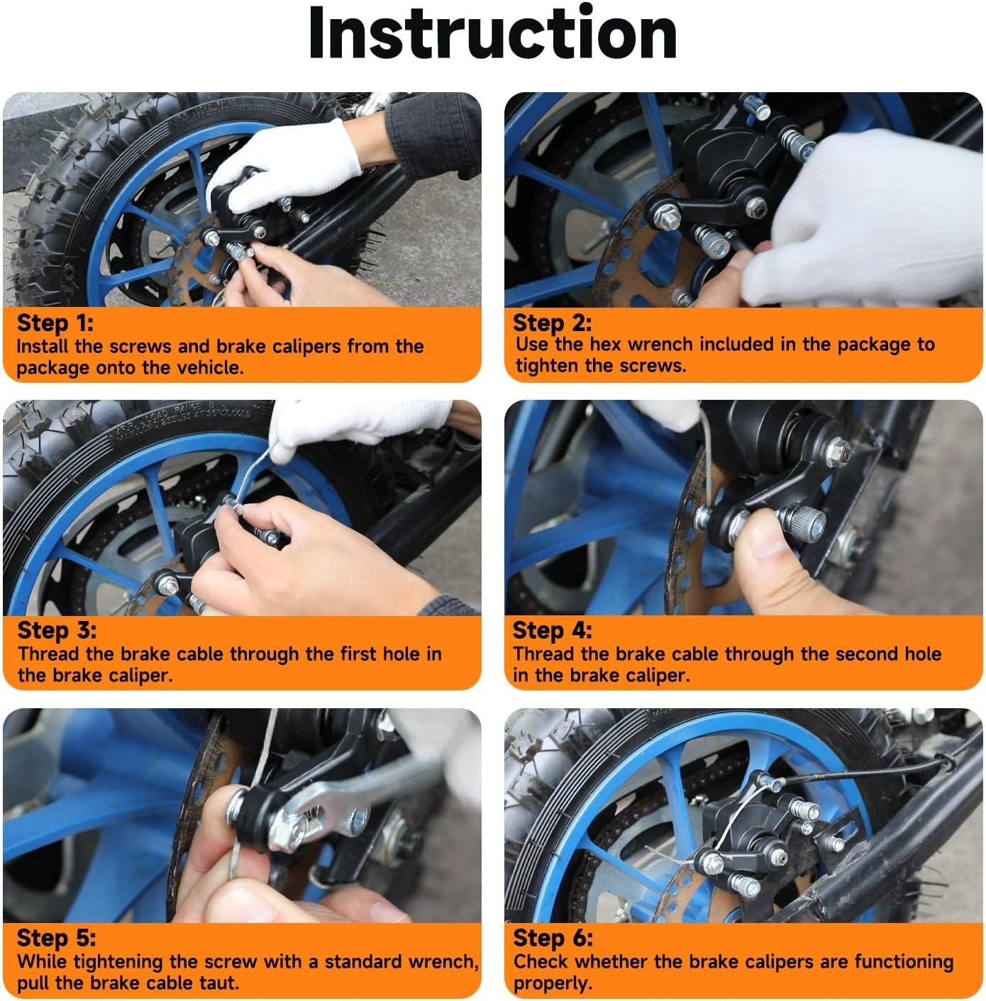 Mechanical Brake Caliper with Dual Pads for Various Mini Bike Models – 8.1 oz