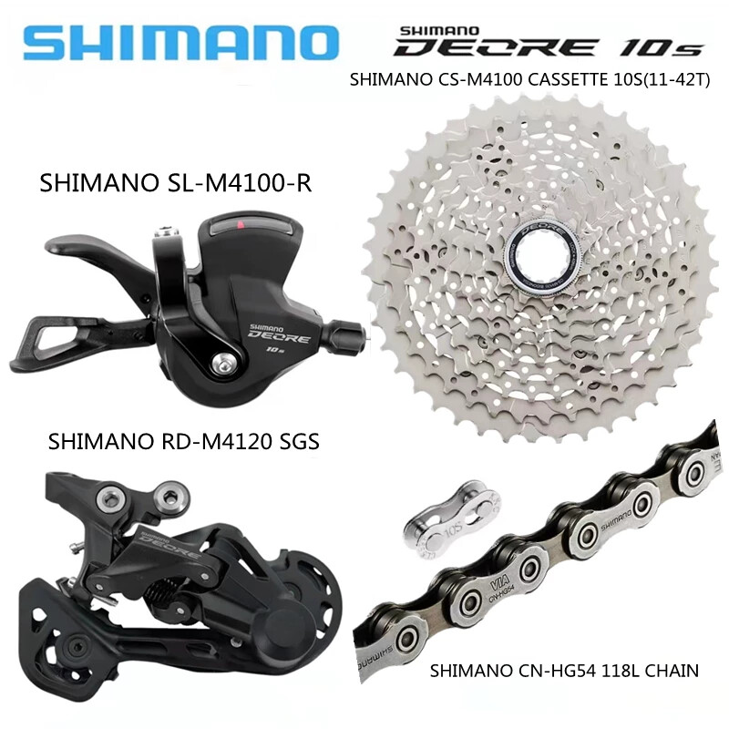 Shimano DEORE 1×10 Speed MTB SL-M4100 RD-M4120 42T Cassette HG-54 Chain 4pcs/Set