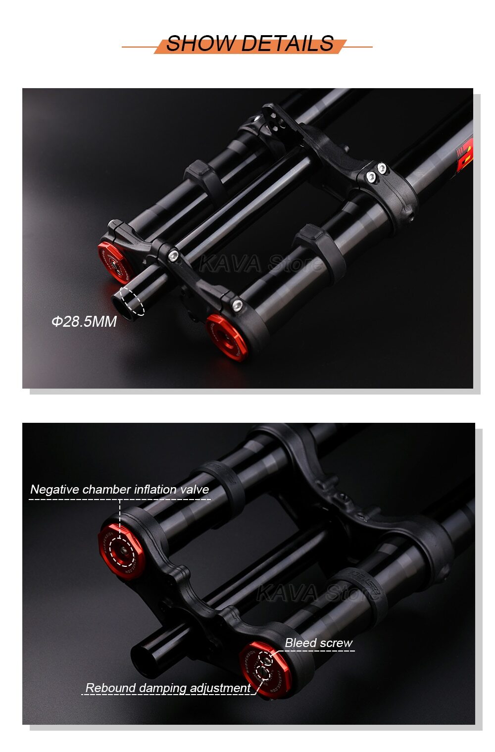 E-bike Fork 26/27.5/29Inch MTB Bicycle Downhill Inverted Air Suspension Fork