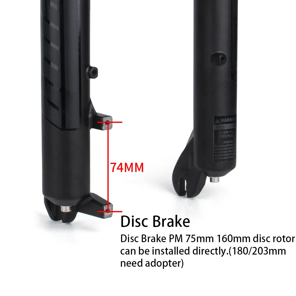 Double Shoulder Snow Fat Bike MTB Bicycle Air Suspension Fork Straight Tube