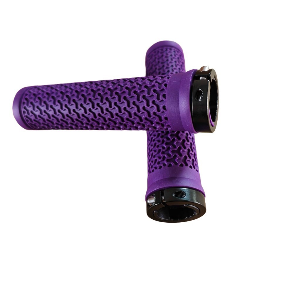 Rubber Bicycle Grips with Aluminum Ring Fit 22.2mm Handlebars for Mountain Bike