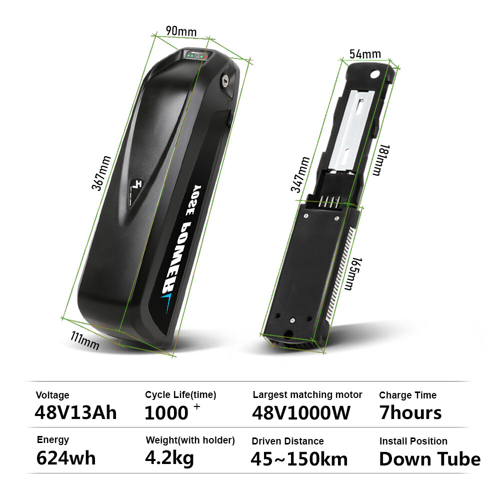 48V Lithium Hailong Ebike Battery 48V 13Ah for Electric Bike Battery 1000W Motor