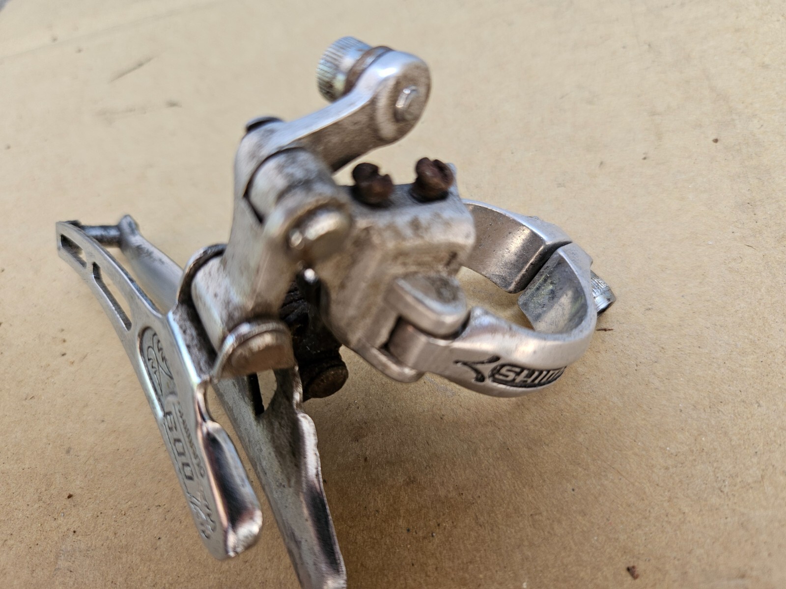 Vintage Shimano 600 Arabesque Double Front Derailleur 28.6mm Clamp Bottom Pull