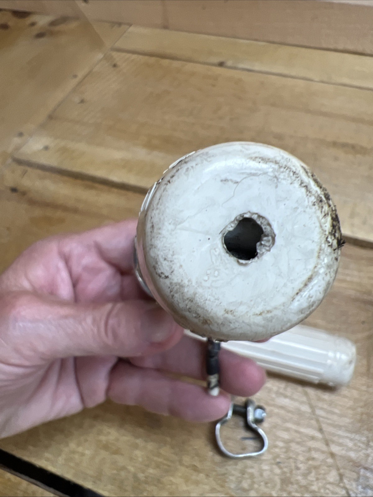 Vintage 333 (3-Speed) Bicycle Shifter And Grip (White) W/Cable Bracket