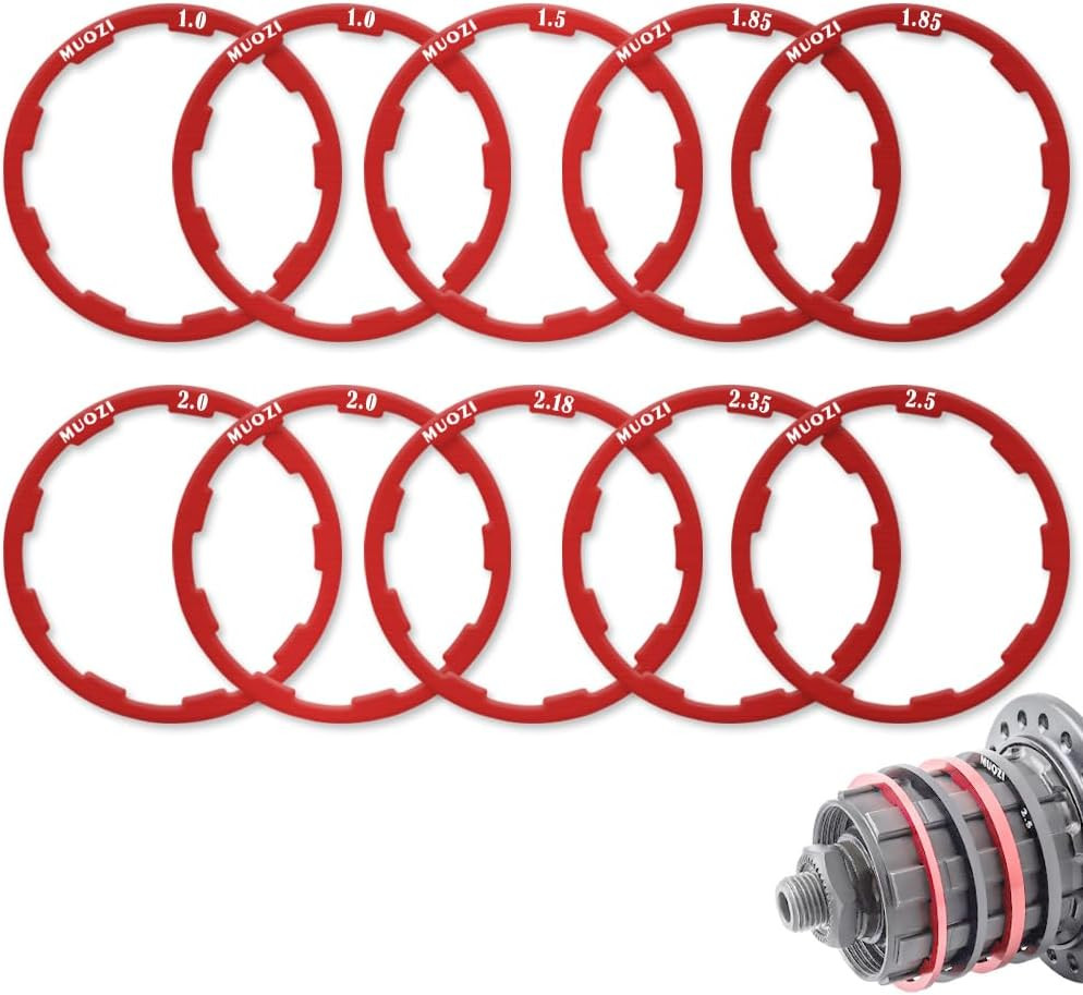 Headset Spacers for Bike Cassette, 10 Pcs Aluminum Alloy Bicycle Bottom Bracket