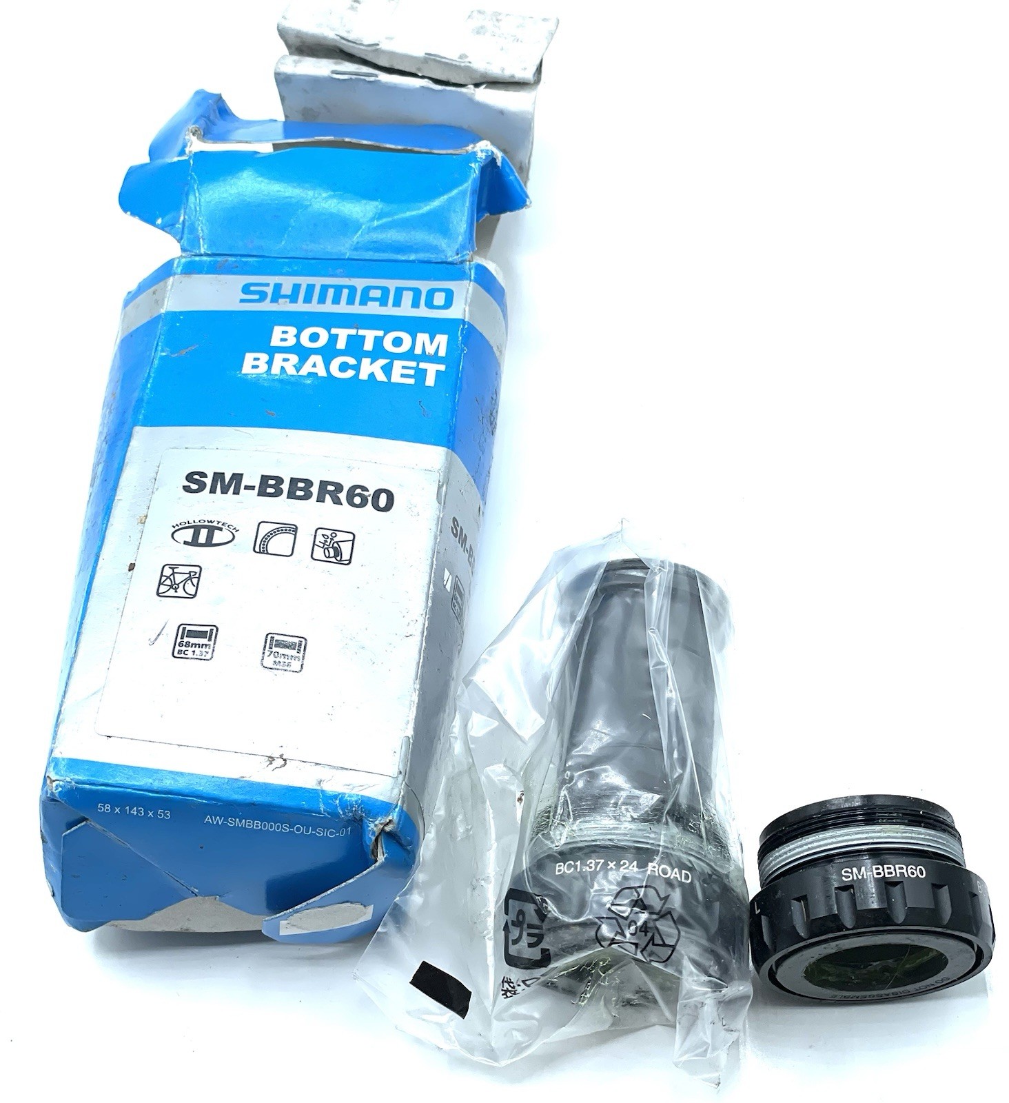 Shimano Ultegra SM-BBR60 Road Bicycle Bottom Bracket Black 68 / English Threaded
