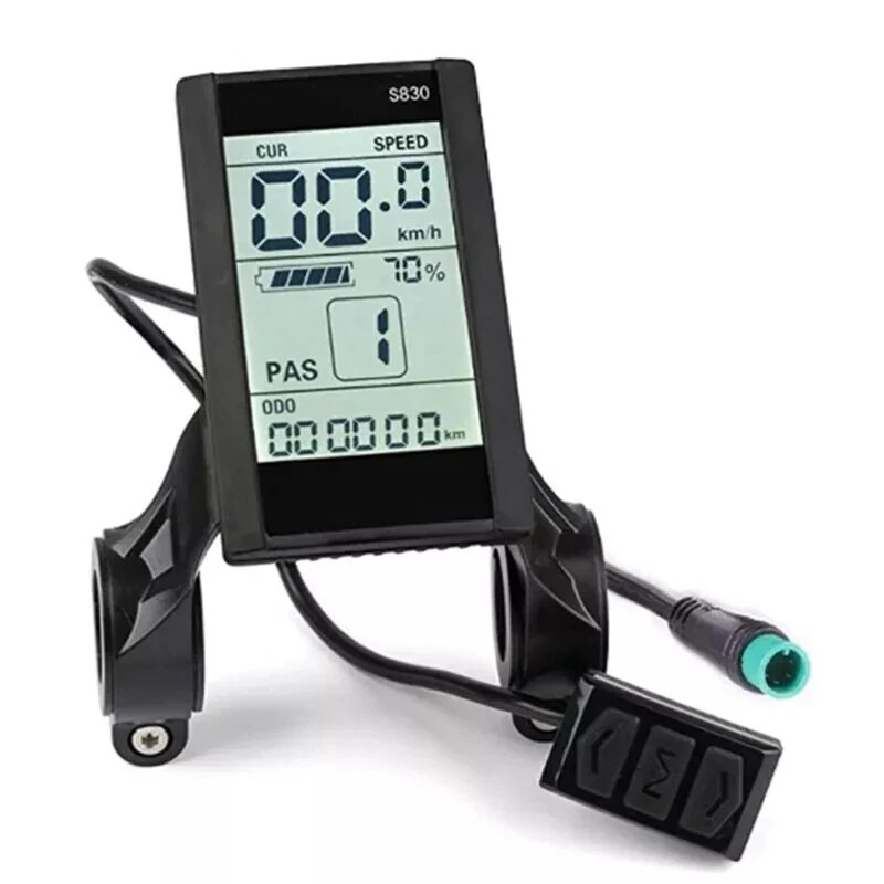 EBike 24V 36V 48V S830 LCD Display Screen Control Meter Panel WP/SM Plug Bike.