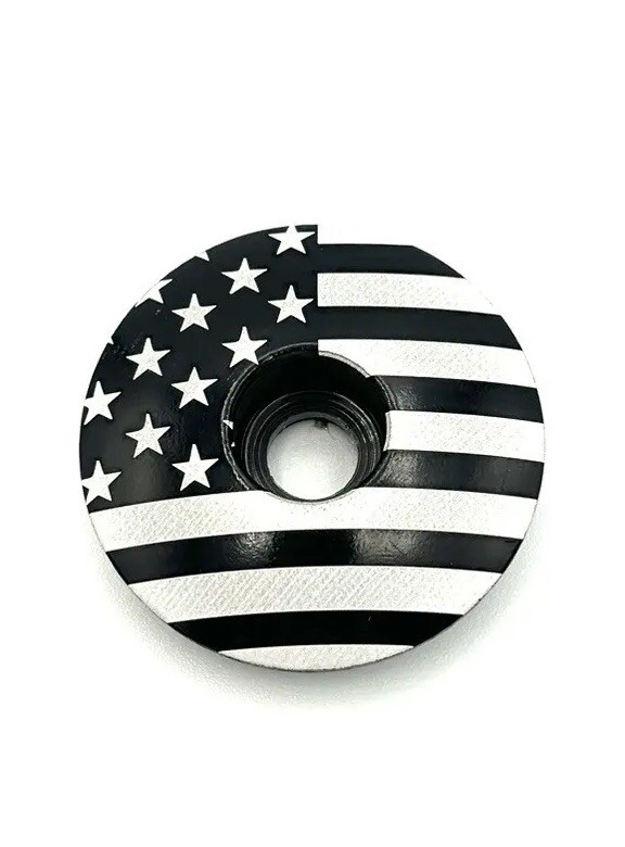 American Flag – Threadless Bicycle Headset Stem Cap 1 1/8 USA Black