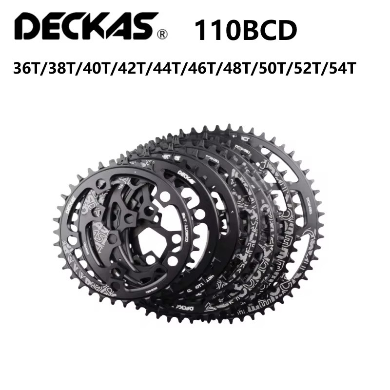 Bicycle Chainring 110BCD 5 Arm Round Single Wide Narrow Chain Wheel 36-54T Black
