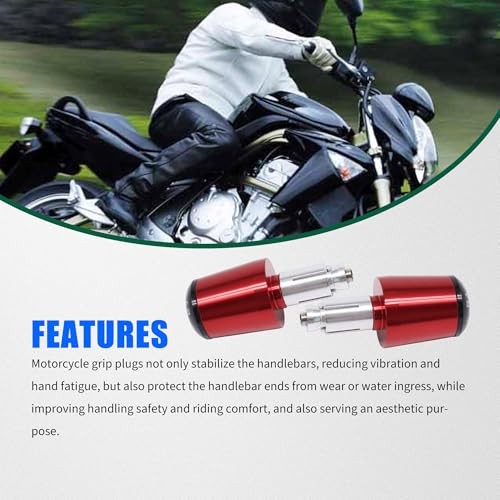7/8″ 22MM Motorcycle Bar Ends Universal Compatible with Yamaha YZF R1 R3 R6 Red