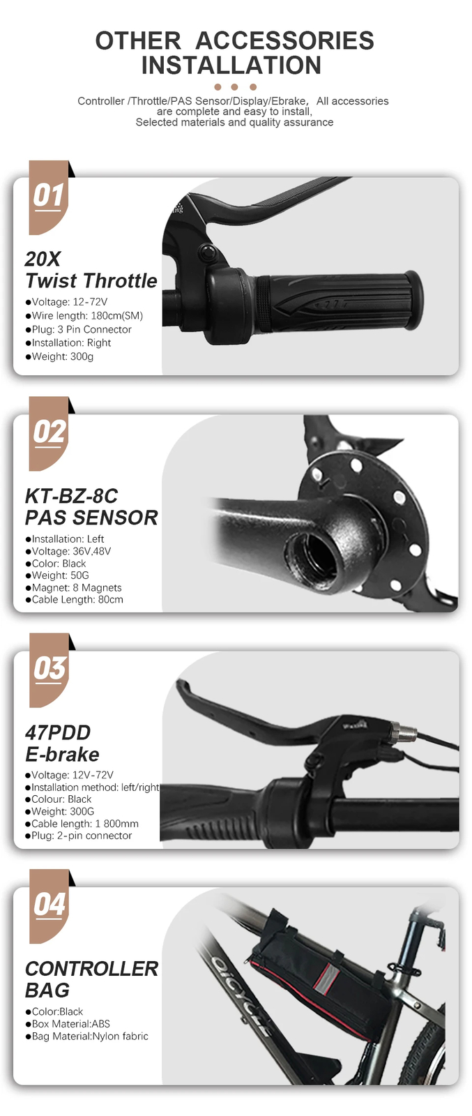 MTB Ebike Conversion Kit 36/48V 250W Brushless Front Rear Hub Motor 16-29In 700C