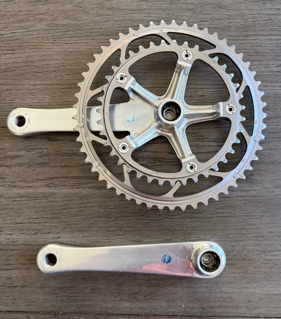 Shimano Dura Ace crankset FC-7700, 172.5mm, with chainrings 53/39t