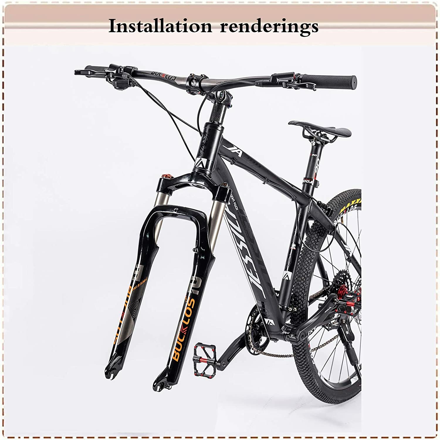 BUCKLOS 26*4.0 inch Mountain Bike Suspension Fork Disc Brake Fat Tire Oil Fork