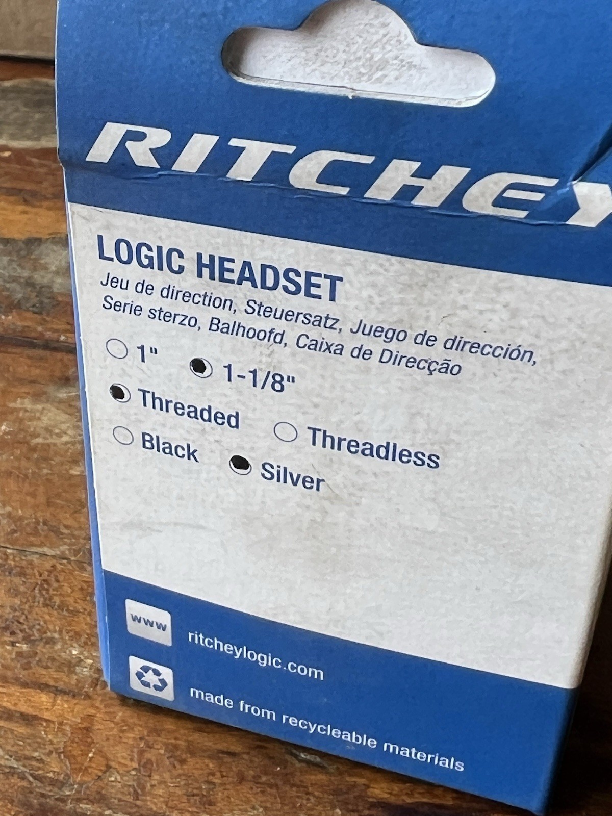 NOS vintage Ritchey Logic – 1 1/8″ Threaded Headset EC34/28.6 EC34/30 Silver