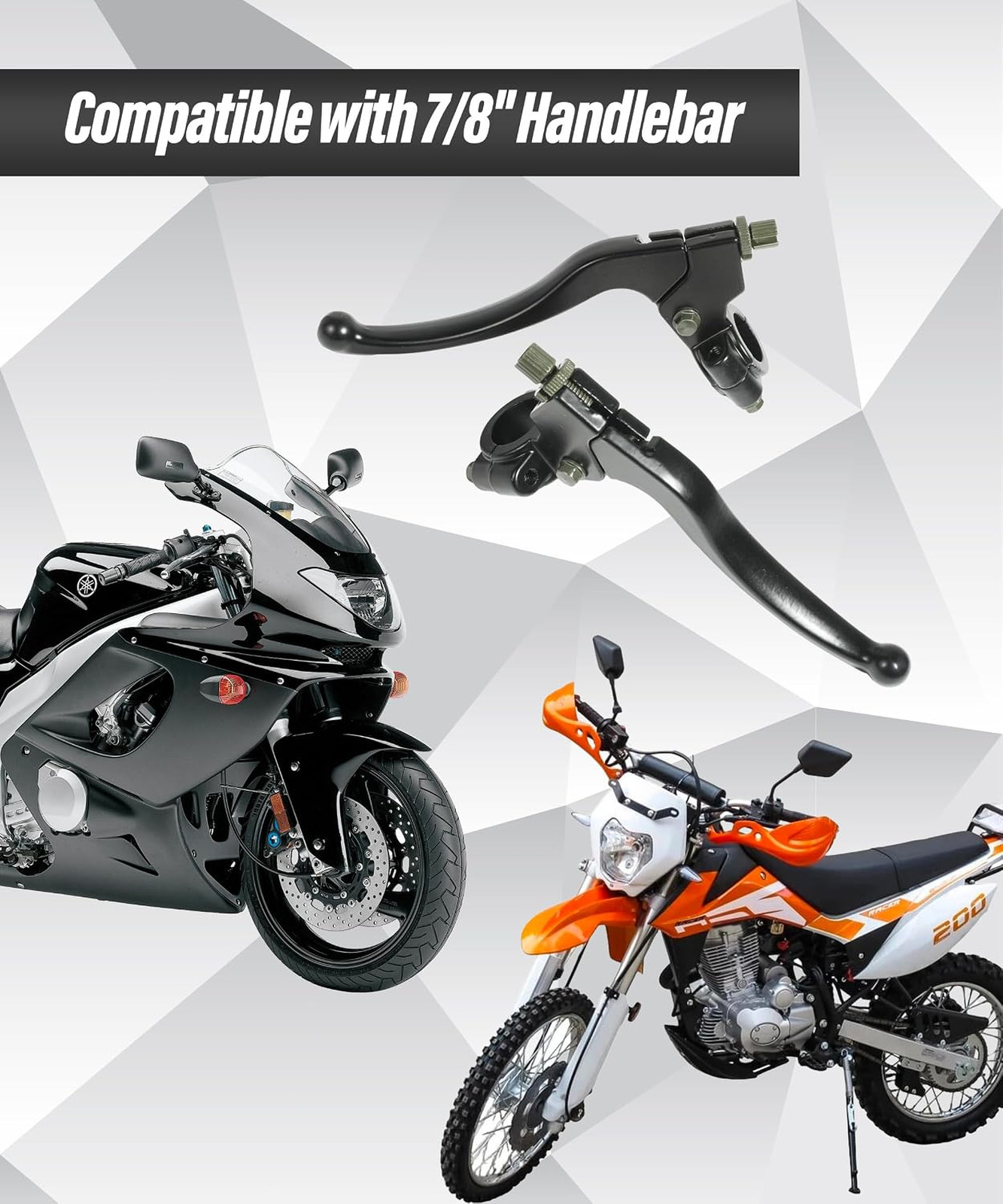Universal Clutch Brake Levers for 7/8 Inch Bikes and Motorcycles Alloy Handlebar