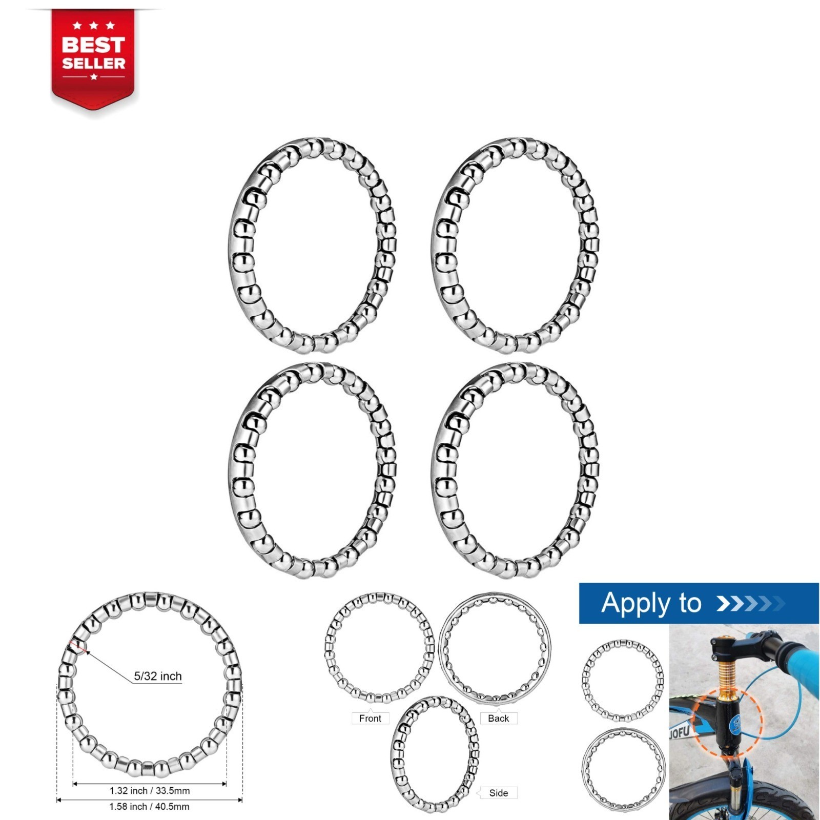 Jaceyon 5/32″ x 20-Balls Headset Bearings for MTB Bike