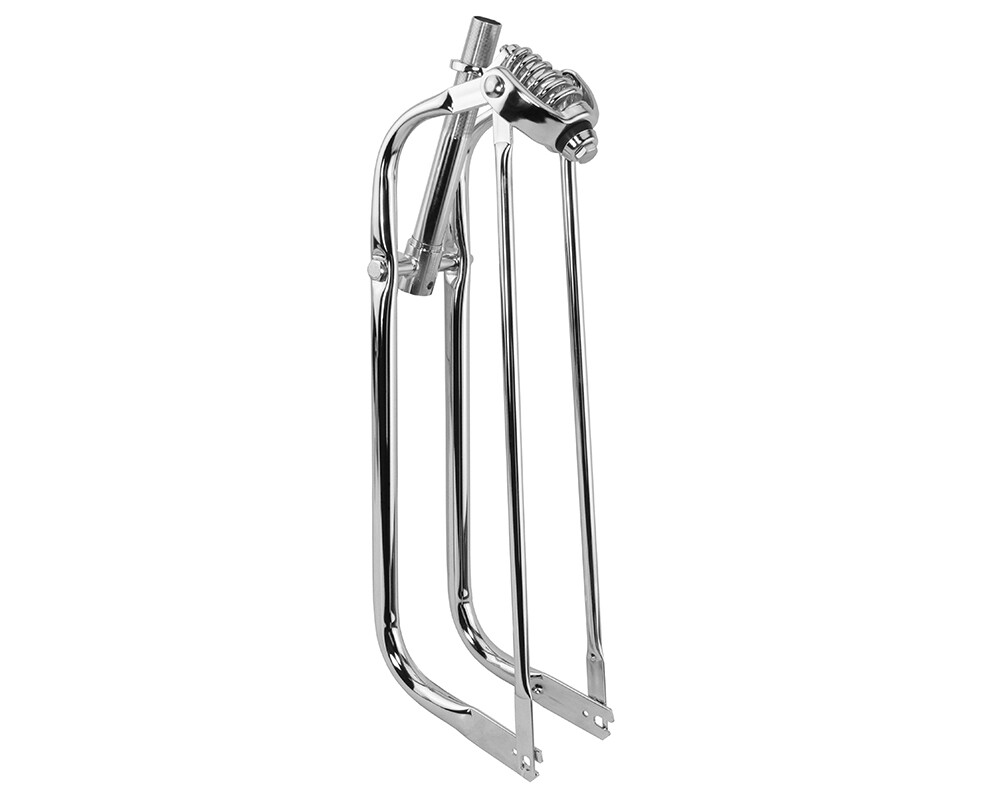 GENUINE 26″ VINTAGE LOWRIDER BICYCLE STEEL SPRING FORK 1 INCH IN CHROME.