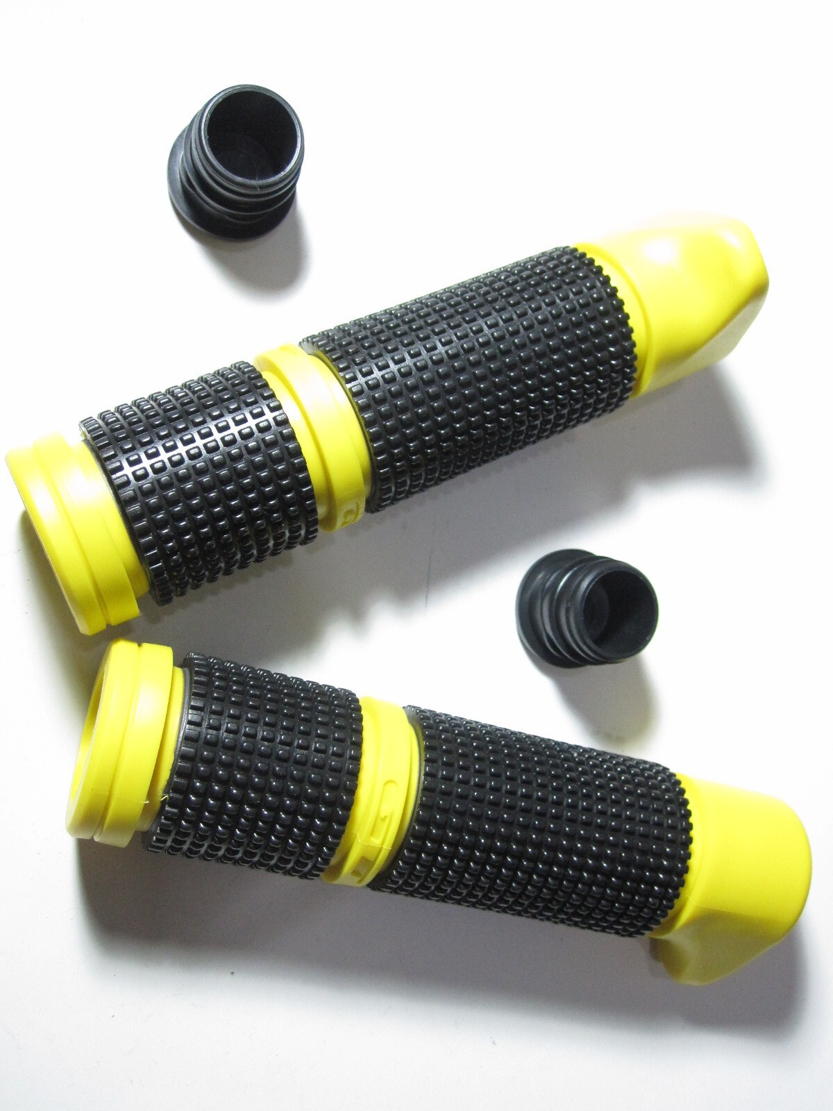 NOS GT Standard Handle Grips with GT end caps and Yellow Black in Color