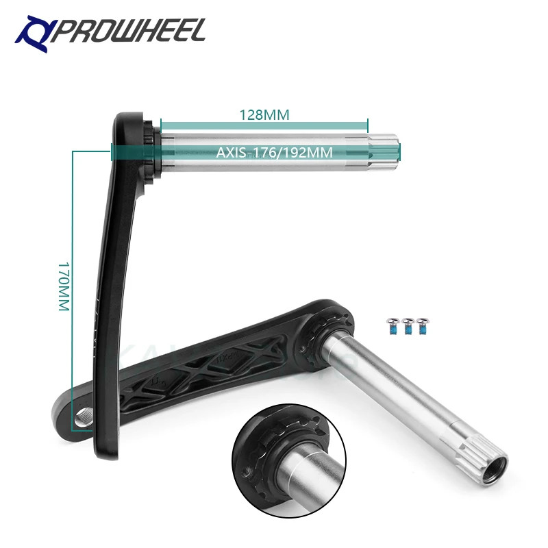 Snow Bike Crankset 170mm Fat Tire Bicycle Crank Arm with Bottom Bracket Parts