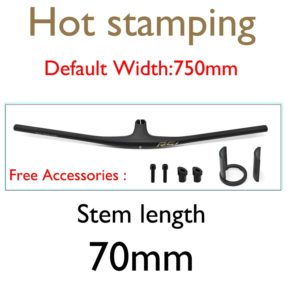 Full Carbon Integrated Handlebar MTB Cockpit 13 Degrees Stem 70/80/90mm * 750mm