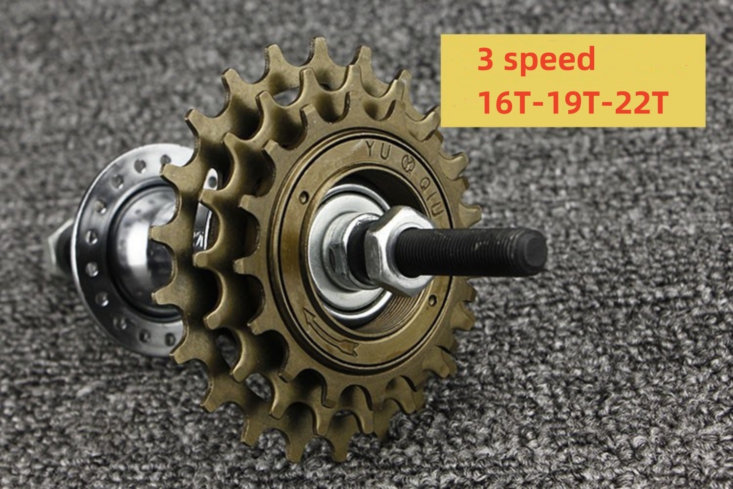 CDH 3 Speed Bicycle Freewheel Sprocket Threaded Model, 16T-19T-22T Bike Rotary